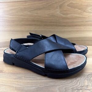 Clarks Trigenic Artisan Slingback Sandals Womens 8.5 M Black Leather Comfort